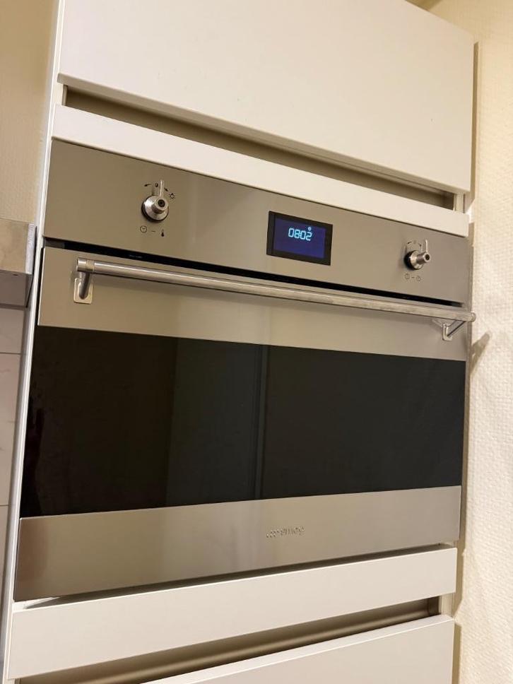 Smeg magnetron met grill, Witgoed en Apparatuur, Magnetrons, Zo goed als nieuw, Inbouw, Combimagnetron, 45 tot 60 cm, Crisp, Grill