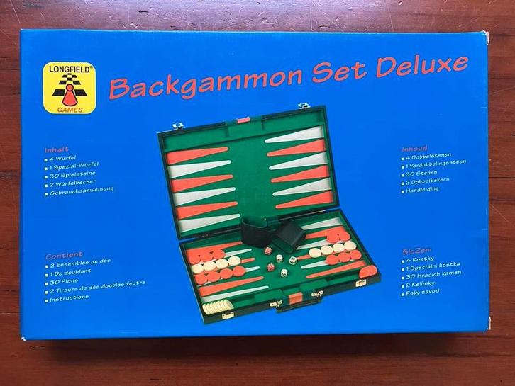 Backgammon Set Deluxe - Longfield Games 18’’. Nieuw!, Hobby en Vrije tijd, Gezelschapsspellen | Bordspellen, Nieuw, Een of twee spelers