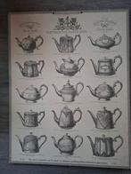 Vintage Reclamebord Verzilverde Theepotten 50s AMS, Antiek en Kunst, Ophalen of Verzenden, Overige thema's