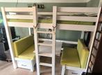Hoogslaper met bureau en bankjes en stapelbed ineen, Kinderen en Baby's, Kinderkamer | Stapelbedden en Hoogslapers, Ophalen, Zo goed als nieuw