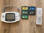 Gameboy Advance Wit + Worm Lampje + Spellen, Spelcomputers en Games, Spelcomputers | Nintendo Game Boy, Verzenden, Gebruikt, Game Boy Advance