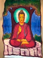 Authentieke Batik Doek met Schildering Buddha, Ophalen of Verzenden