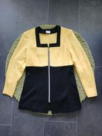 Vintage jaren 80 top / tuniek met rits geel zwart, maat L, Maat 38/40 (M), Verzenden, Geel, Zo goed als nieuw