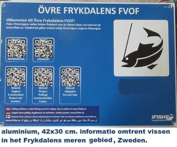 VISSPORT, aluminium bord visvergunning 42x30 cm. beschikbaar voor biedingen