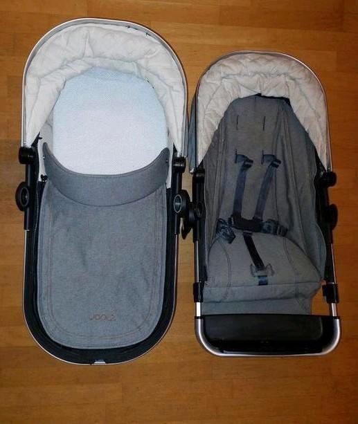 Joolz Day reiswieg + buggy/wandelwagen grijs spijkerstof, Kinderen en Baby's, Kinderwagens en Combinaties, Gebruikt, Overige merken