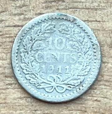  10 cent 1911 Wilhelmina beschikbaar voor biedingen