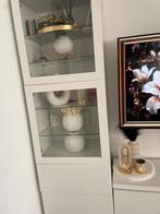 Witte Vitrinekast met Glaz en tv kast, Overige materialen, 200 cm of meer, Zo goed als nieuw, 25 tot 50 cm