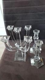 Kristallen Kandelaars Set, Ophalen, Overige materialen, Zo goed als nieuw, Grijs