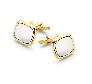 14 Karaat Gouden Manchetknopen / Cufflinks Parelmoer beschikbaar voor biedingen