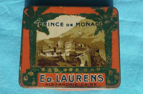 FRANS EGYPTISCH SIGARETTEN BLIK PRINCE DE MONACO ED LAURENS, Verzamelen, Rookartikelen, Aanstekers en Luciferdoosjes, Gebruikt
