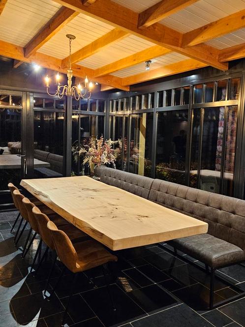 Eiken eettafel / boomstamtafel, Huis en Inrichting, Tafels | Eettafels, Zo goed als nieuw, 50 tot 100 cm, 200 cm of meer, Vijf personen of meer
