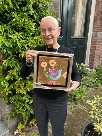 Ada Breedveld schilderij met bladgoud beschikbaar voor biedingen