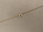 Gouden ketting met sterrenbeeld bedel weegschaal waterproof, Ophalen of Verzenden, Nieuw, Goud, Met hanger