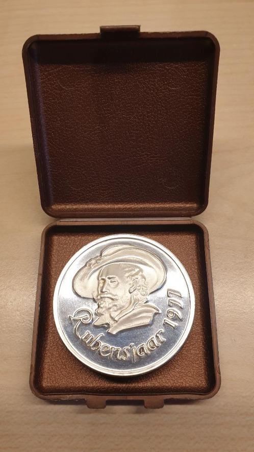Zilveren Rubens penning munt Rubensjaar Antwerpen 1977, Postzegels en Munten, Penningen en Medailles, Zilver, Ophalen of Verzenden