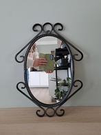 Vintage smeedijzeren spiegel jaren 70 – 44 x 32 cm, Minder dan 50 cm, Nvt 2e hands, Ophalen of Verzenden, Minder dan 100 cm