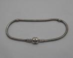 Pandora zilveren armband met bol slot 19.5 cm nr.1536, Verzenden, Zo goed als nieuw, Zilver, Zilver