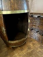 Houten wijnvat tafeltje met opbergruimte, Huis en Inrichting, Woonaccessoires | Wijnrekken, Ophalen, Gebruikt, Hout, 5 tot 15 flessen