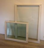 2x houten raam, Doe-het-zelf en Verbouw, Glas en Ramen, Ophalen, Gebruikt, 80 tot 120 cm, Veiligheidsglas
