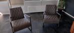 2x Fauteuil Antraciet, Ophalen, Lederlook gestikt, Minder dan 75 cm, Overige materialen