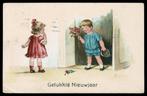 Kinderen : gelukkig nieuwjaar afgestempeld 1922, Verzamelen, Ansichtkaarten | Themakaarten, Verzenden, 1920 tot 1940, Gelopen