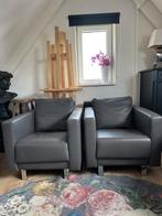 2x Lederen fauteuils van Montèl, Huis en Inrichting, Ophalen, Zo goed als nieuw, 75 tot 100 cm, 50 tot 75 cm