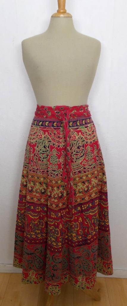Mooie fleurige batik/folklore/India maxi wikkel print rok! M, Kleding | Dames, Rokken, Zo goed als nieuw, Maat 38/40 (M), Overige kleuren