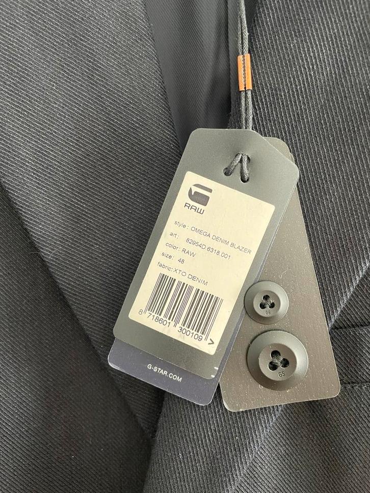 G-Star RAW Omega Denim Blazer Maat 48, Kleding | Heren, Kostuums en Colberts, Zo goed als nieuw, Maat 48/50 (M), Blauw, Ophalen of Verzenden