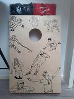 Complete Wicked Wood games cornhole set met opdruk sporters, Zo goed als nieuw, Ophalen