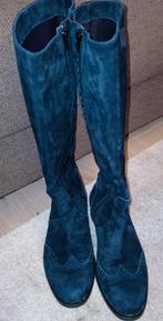 Lilian, made in italy, donkerblauwe, suede leren laarzen, 38, Ophalen of Verzenden, Zo goed als nieuw, Blauw, Hoge laarzen