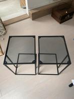 2 glazen bijzet tafeltjes, Huis en Inrichting, Tafels | Bijzettafels, Minder dan 55 cm, Modern, Rechthoekig, Ophalen