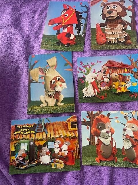 6 ansichtkaarten Fabeltjes krant van de Fina, Ophalen of Verzenden, 1960 tot 1980, Gelopen, Sterren en Beroemdheden