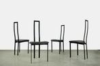 Vintage postmoderne eettafelstoelen, Cattelan, Italie 80s, Huis en Inrichting, Gebruikt, Zwart, Ophalen of Verzenden, Vier