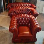 Springvale Cognac Chesterfield Banken Set 3-2-1, Ophalen of Verzenden, Zo goed als nieuw, 75 tot 100 cm, Leer