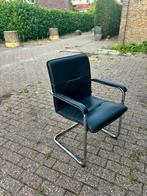 4 stuks leren design stoelen chrome eetkamer stoelen, Huis en Inrichting, Stoelen, Ophalen, Gebruikt, Zwart, Metaal