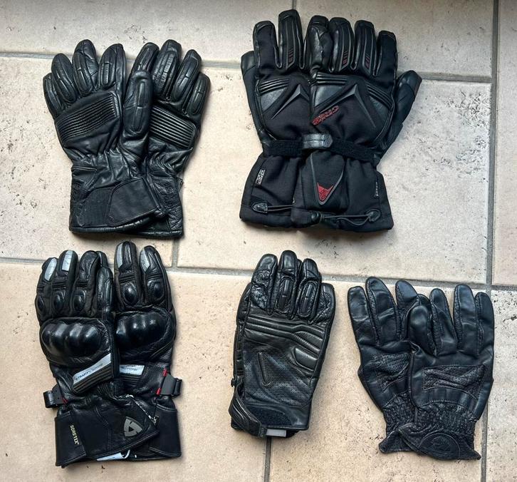 Motor handschoenen - leer - 5 sets, Motoren, Kleding | Motorkleding, Handschoenen, Tweedehands, Ophalen of Verzenden