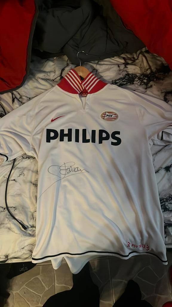 Zeldzaam Psv 2005-2006 gesigneerd uitshirt xl, Kleding | Heren, T-shirts, Zo goed als nieuw, Maat 56/58 (XL), Rood, Ophalen of Verzenden