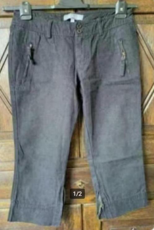Zwarte 3/4 broek, damesbroek; maat 40, amisu; 100% katoen, Kleding | Dames, Broeken en Pantalons, Zo goed als nieuw, Maat 38/40 (M)