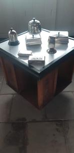 Antiek / vintage sigarettentafeltje – rooktafel met verzilve, Ophalen
