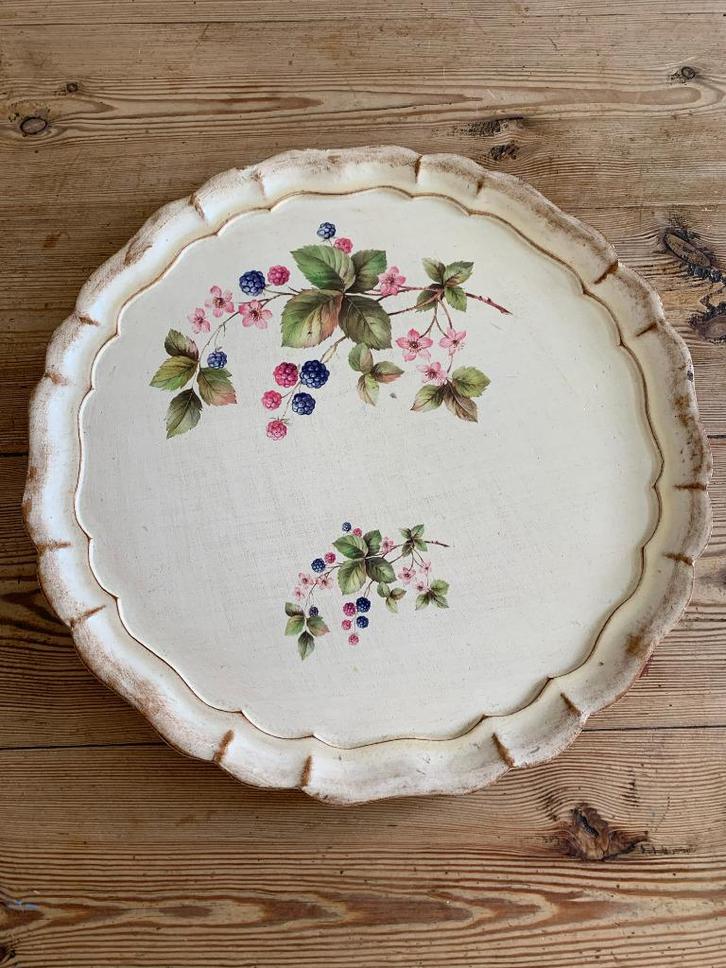 Vintage Italiaans Florentijns dienblad Ø 42 cm, Antiek en Kunst, Curiosa en Brocante, Ophalen of Verzenden