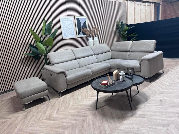 ZGAN Moderne Hoekbank - Beige - Elektrische Lounge - 260x200, Huis en Inrichting, Banken | Bankstellen, Zo goed als nieuw, Hoekbank