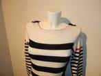 Karen Millen gebreide jurk gestreept room met zwart 2 M, Kleding | Dames, Jurken, Maat 38/40 (M), Verzenden, Zo goed als nieuw