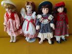 4 poppen,  porcelijn. 3 met standaard, Ophalen of Verzenden, Zo goed als nieuw, Poppenhuis