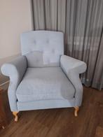Twee keurige lichtblauwe oorfauteuils, Huis en Inrichting, Fauteuils, Ophalen, Zo goed als nieuw, 75 tot 100 cm, Stof