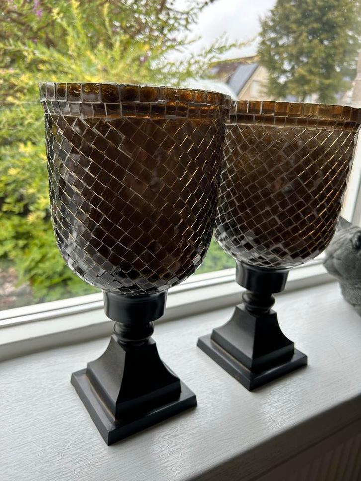 Mooie set van 2 mozaïek vazen, Huis en Inrichting, Woonaccessoires | Vazen, Zo goed als nieuw, Overige kleuren, Minder dan 50 cm