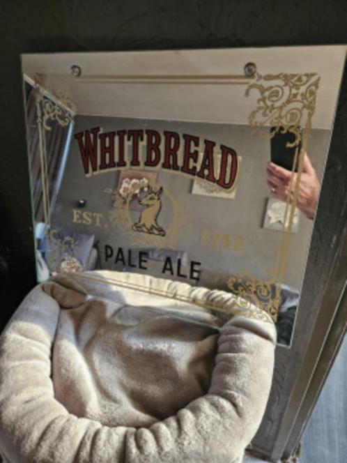 Prachtige jaren 50 whitbread spiegel Pale Ale met ketting..., Antiek en Kunst, Antiek | Spiegels, Minder dan 50 cm, Minder dan 100 cm