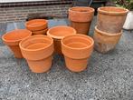 9 terracotta bloempotjes, Tuin en Terras, Bloempotten, Ophalen, Gebruikt