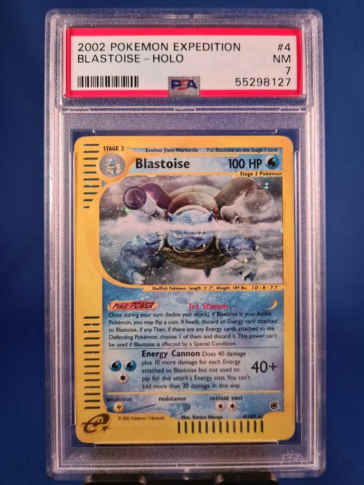 Blastoise 4/165 - Expedition Base Set (PSA 7), Hobby en Vrije tijd, Verzamelkaartspellen | Pokémon, Gebruikt, Verzenden