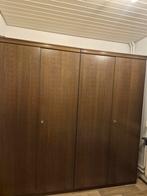 Gefineerde eiken kledingkast - 4 deurs, Gebruikt, Eikenhout, Met hangruimte, Ophalen of Verzenden
