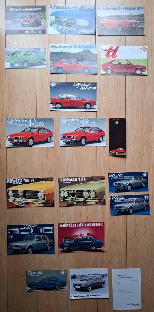 ALFA ROMEO,  Sud, GTV, Alfetta, Giulietta. 23 items € 40,--, Boeken, Auto's | Folders en Tijdschriften, Zo goed als nieuw, Alfa Romeo