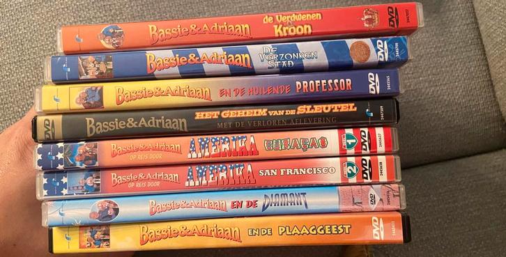 Bassie & Adriaan DVD’s – 9 avonturen, Cd's en Dvd's, VHS | Kinderen en Jeugd, Gebruikt, Kinderprogramma's en -films, Overige typen